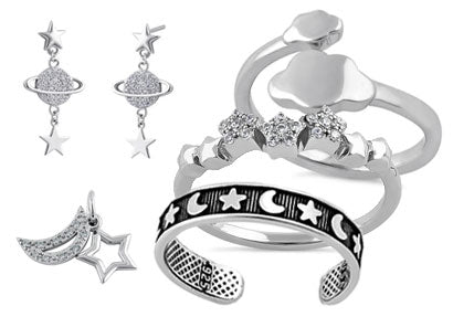 Sky, Planets, Sun, Moon and Stars Jewelry