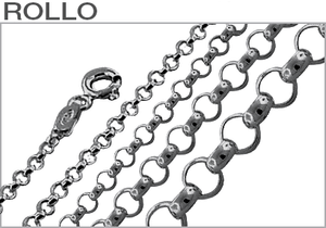 Sterling Silver Black Rhodium Plated Rollo Chains