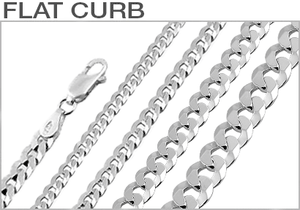 Sterling Silver Flat Curb Chains