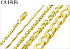 Sterling Silver Gold Plated Curb Chains