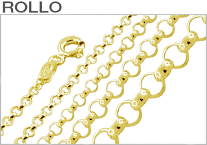 Sterling Silver Gold Plated Rollo Chains