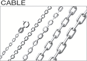 Sterling Silver Rhodium Plated Cable Chains