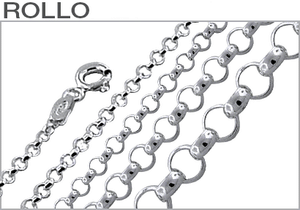 Sterling Silver Rhodium Plated Rollo Chains