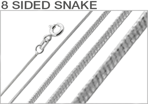 Sterling Silver 8 Sided Snake Chains