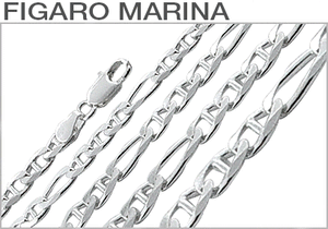 Sterling Silver Figaro Marina Chains