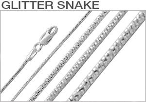 Sterling Silver Glitter Snake Chains