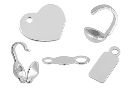 Sterling Silver Bead Tips/ Name Tags