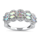 Sterling Silver Iridescent Rainbow CZ Ring