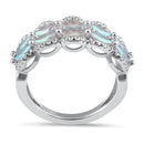 Sterling Silver Iridescent Rainbow CZ Ring