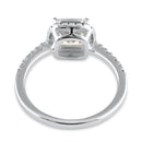 Sterling Silver Halo Iridescent Rainbow CZ Ring