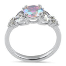 Sterling Silver Iridescent Rainbow CZ Ring