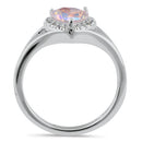 Sterling Silver Heart Iridescent Rainbow CZ Ring
