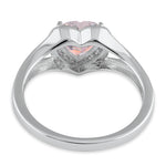 Sterling Silver Heart Iridescent Rainbow CZ Ring