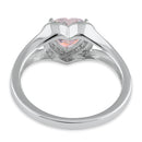 Sterling Silver Heart Iridescent Rainbow CZ Ring