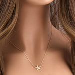 Solid 14K Gold Starfish Diamond Necklace