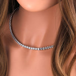 Sterling Silver 4mm Cubic Zirconia Tennis Necklace