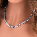 Sterling Silver 6mm Cubic Zirconia Tennis Necklace