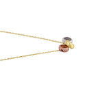 Solid 14K Gold Triple Tone Faceted Bead Necklace