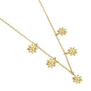Solid 14K Gold Flower Charm Necklace