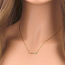 Solid 14K Gold Arrow CZ Necklace