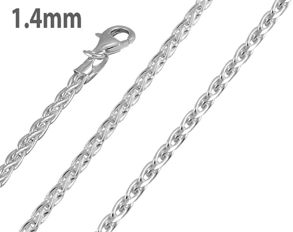Sterling Silver Spiga Chains 1.4MM