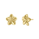 Solid 14K Gold Hawaiian Flower Earrings