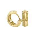 Solid 14K Gold Chunky Layered Hoop Earrings