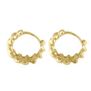 Solid 14K Gold Chunky Wavy Hoop Earrings