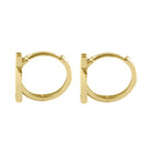 Solid 14K Gold Cross Hoop Earrings
