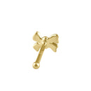 Solid 14K Gold Small Bow Nose Stud