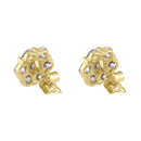 Solid 14K Gold CZ Cluster Stud Earrings