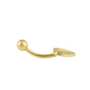 Solid 14K Gold Heart Halo CZ Belly Button Ring