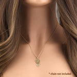 Solid 14K Yellow Gold Dream Catcher Pendant