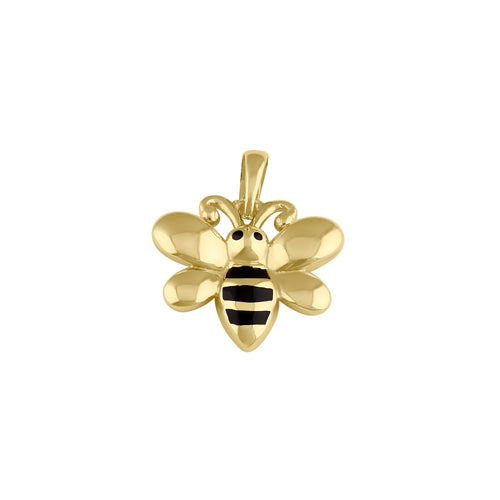 Solid 14K Gold Bee Pendant