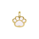 Solid 14K Gold White Paw Pendant