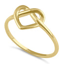 Solid 14K Gold Twist Heart Ring