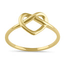 Solid 14K Gold Twist Heart Ring