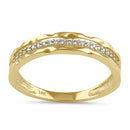 Solid 14K Gold 3 in 1 CZ Stackable Ring