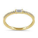 Solid 14K Gold Dainty Baguette CZ Stackable Ring