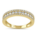 Solid 14K Gold Layered CZ Engagement Ring