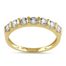 Solid 14K Gold Simple CZ Engagement Ring