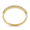 Solid 14K Gold Scalloped Thin CZ Ring