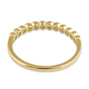 Solid 14K Gold Scalloped Thin CZ Ring