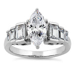 Sterling Silver Marquise CZ Engagement Ring