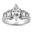 Sterling Silver Marquise CZ Engagement Ring