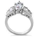 Sterling Silver Marquise CZ Engagement Ring