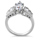 Sterling Silver Marquise CZ Engagement Ring