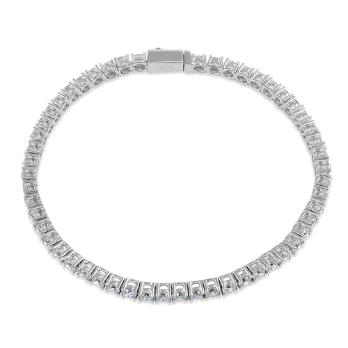 Sterling Silver 3mm Cubic Zirconia Tennis Bracelet