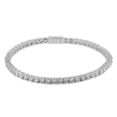 Sterling Silver 3mm Cubic Zirconia Tennis Bracelet