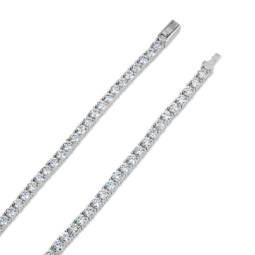 Sterling Silver 3mm Cubic Zirconia Tennis Bracelet